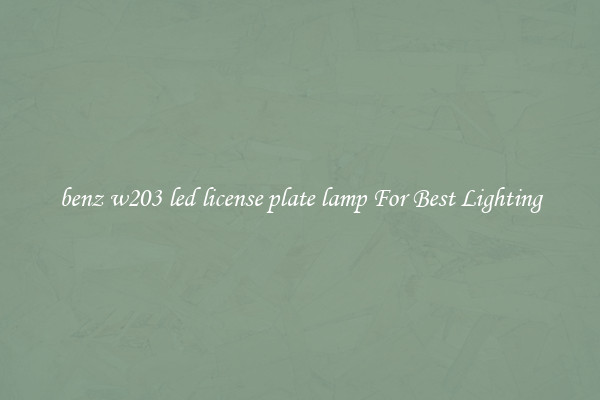 benz w203 led license plate lamp For Best Lighting