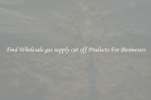 Find Wholesale gas supply cut off Products For Businesses