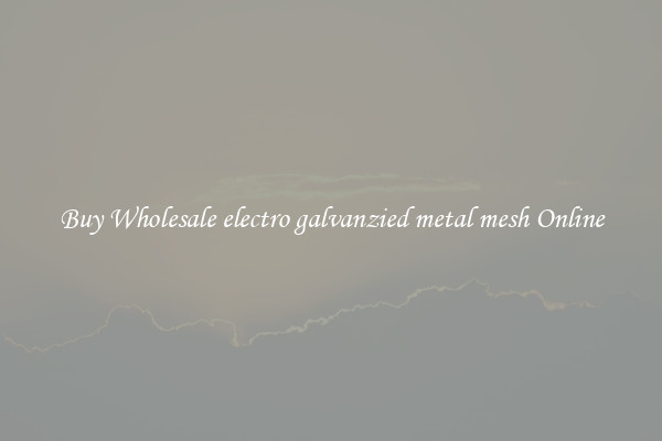 Buy Wholesale electro galvanzied metal mesh Online