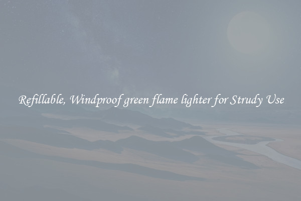 Refillable, Windproof green flame lighter for Strudy Use